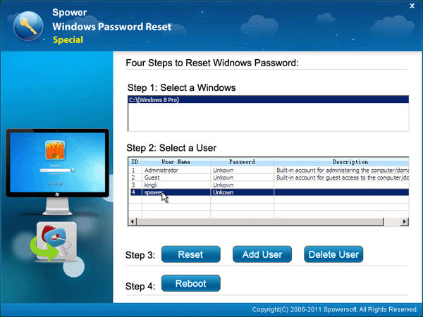 Windows 8  password reset without disk