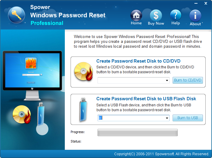 Click to view Windows Password Reset 3.0.0.5 screenshot