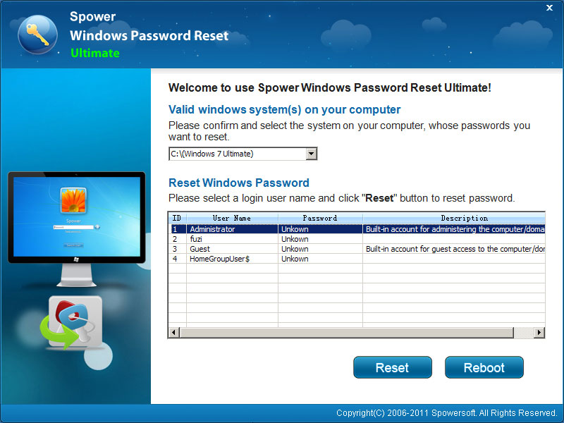Click to view Windows Password Reset Ultimate Unlimite 3.0.0.6 screenshot