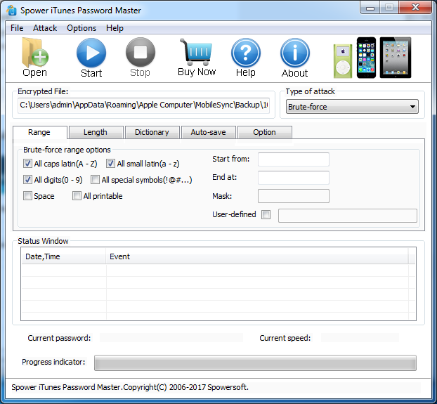 Spower iTunes Password Master screenshot