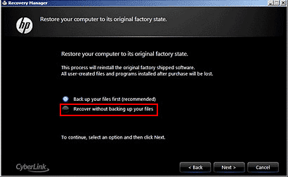 backup option windows 7