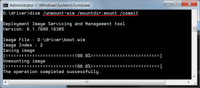 unmount wim file