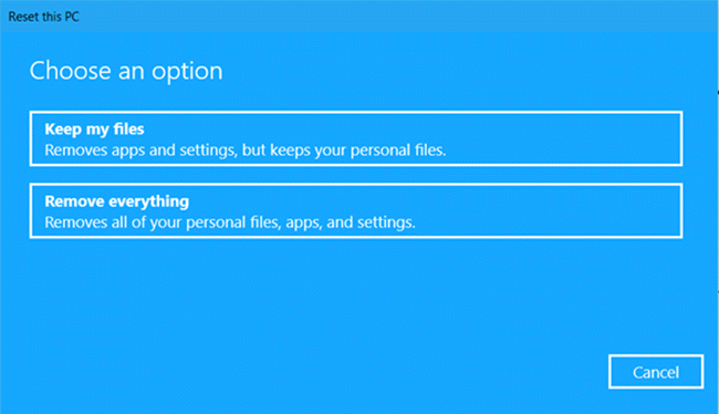 windows 10 return to factory settings