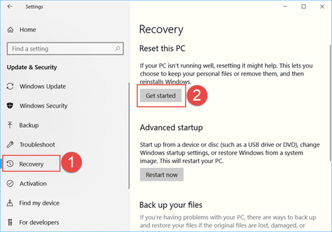 windows 10 recovery